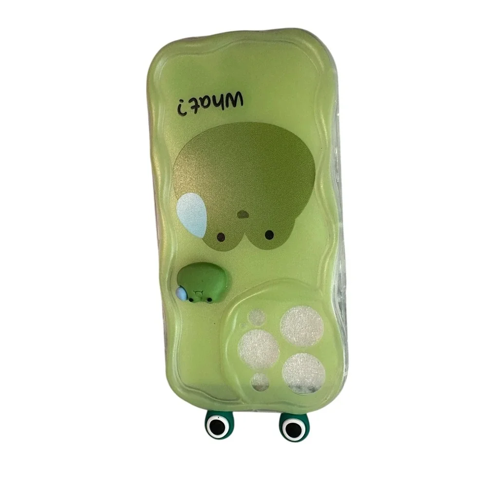 Cute Green Frog iPhone 15 Pro Cell Phone Case‎ Cover Novelty Fun